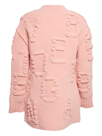 Pre-owned Bottega Veneta Textured Cardigan In Pink