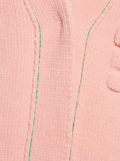 Pre-owned Bottega Veneta Textured Cardigan In Pink