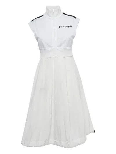 Pre-owned Palm Angels Logo-detail Jersey Midi Dress In White