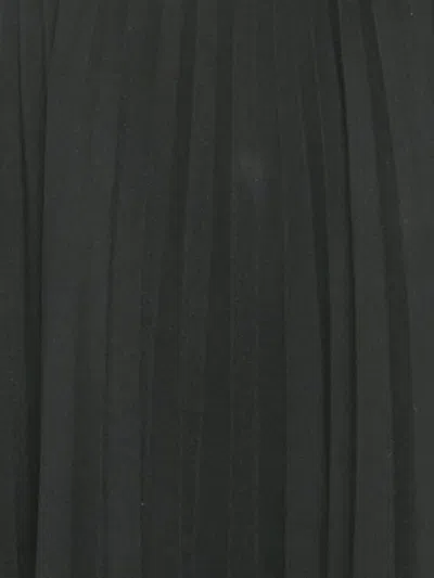 Pre-owned Valentino Pleated Midi Skirt In Black