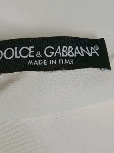 Pre-owned Dolce & Gabbana Bow-fastening Ruffled Top In White