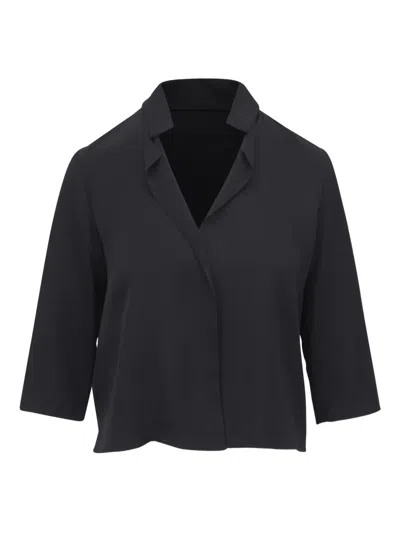 Peter Cohen Collared-neck Top In Black