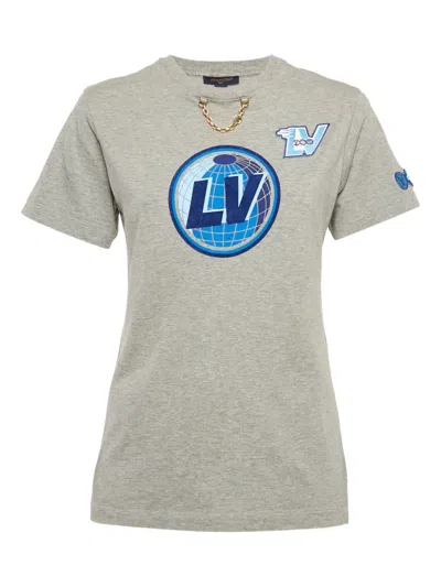 Pre-owned Louis Vuitton 2020s Graphic-print T-shirt In Gray