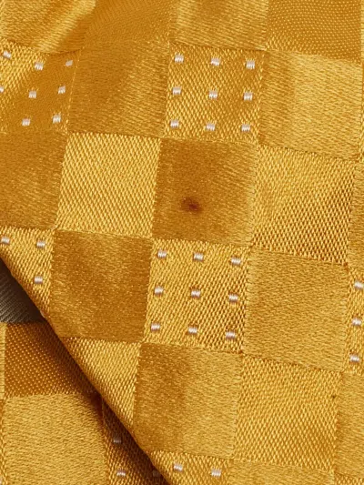 Pre-owned Giorgio Armani Check-pattern Silk Tie In Yellow
