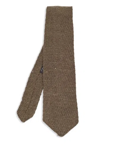 Pre-owned Giorgio Armani Wool Tie In Brown