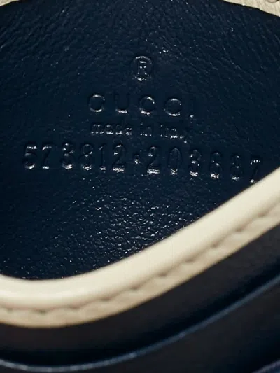 Pre-owned Gucci Gg Marmont Card Holder In Blue