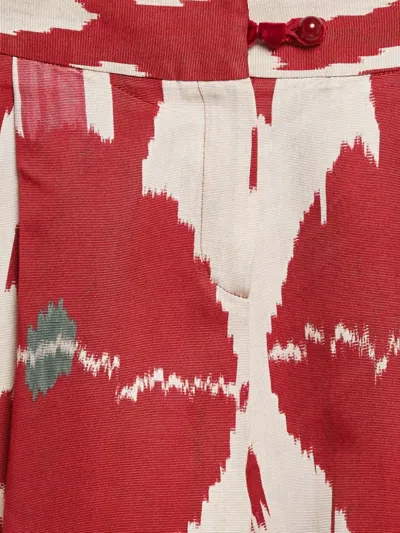 Pre-owned Emporio Armani Ikat-print Trousers In Red
