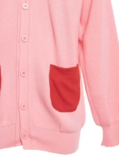 Pre-owned Comme Des Garçons Contrast-pocket Cardigan In Pink
