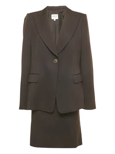 Pre-owned Armani Vintage 2000s Wool Skirt Suit In Brown