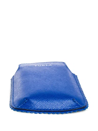 Pre-owned Furla Scallop-trim Phone Case In Blue