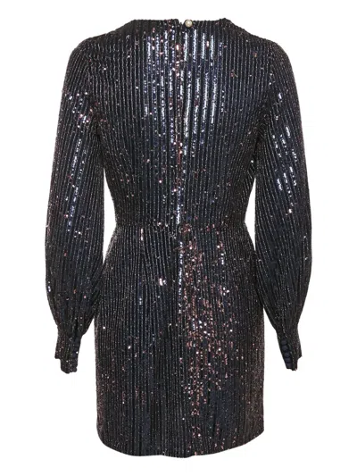 Pre-owned Ingie Paris Sequinned V-neck Mini Dress In Blue