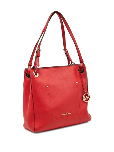 Pre-owned Michael Kors Leather Tote Bag In Red