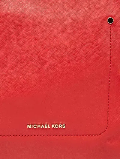 Pre-owned Michael Kors Leather Tote Bag In Red