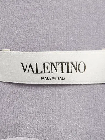 Pre-owned Valentino Contrast-collar Silk Shirt In Gray