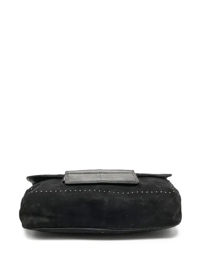 Pre-owned Jimmy Choo Stud-embellished Chain Shoulder Bag In Black