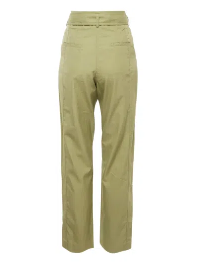 Pre-owned Sandro Belt-detail Trousers In Green