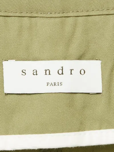 Pre-owned Sandro Belt-detail Trousers In Green