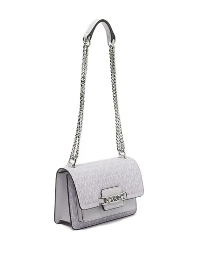 Pre-owned Michael Kors Monogram-pattern Flap Cross Body Bag In Purple