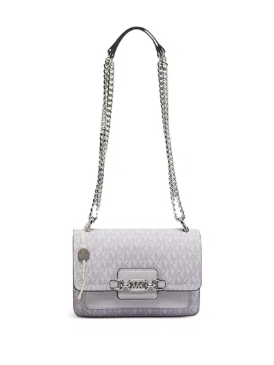 Pre-owned Michael Kors Monogram-pattern Flap Cross Body Bag In Purple