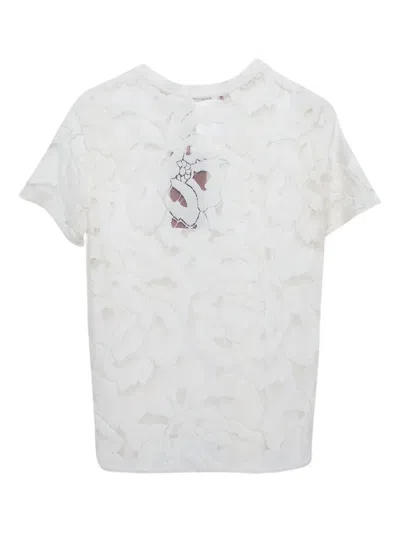 Pre-owned Max Mara Floral Lace Top In Neutral