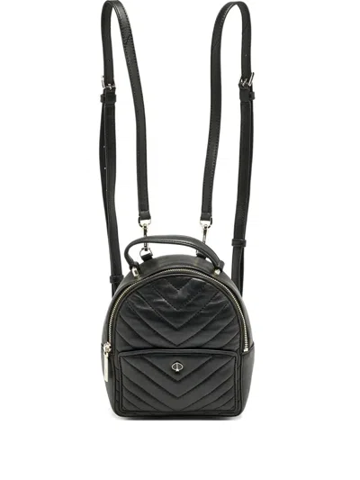 Pre-owned Kate Spade 2020s Chevron-quilted Backpack In Black