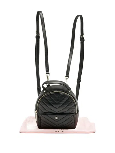 Pre-owned Kate Spade 2020s Chevron-quilted Backpack In Black