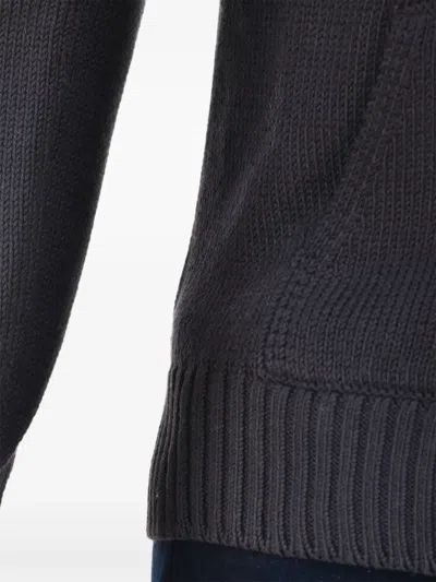 Cruciani Zip-neck Cotton Cardigan In Blue