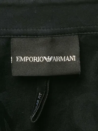 Pre-owned Emporio Armani Logo-print Cotton Shirt In Blue
