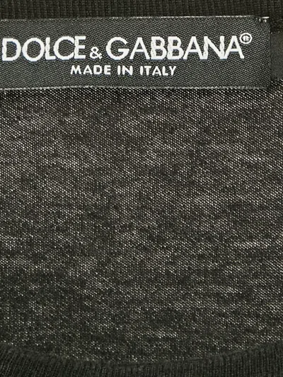 Pre-owned Dolce & Gabbana Logo-plaque Cotton T-shirt In Black
