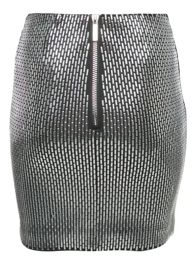 Pre-owned Zoe Karssen 2000s Silver-embellished Jersey Skirt