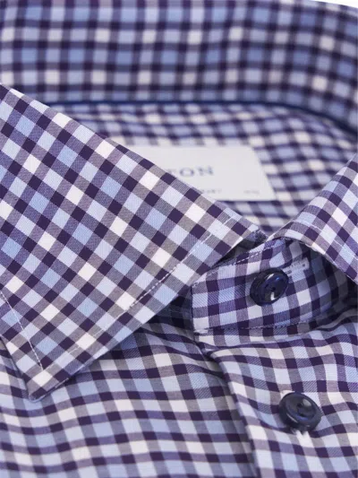 Eton Check-patterned Shirt In Blue