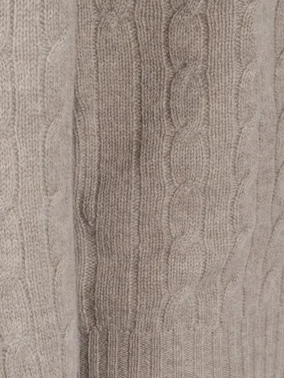 Drumohr Braided Wool Crew Neck Sweater In Brown