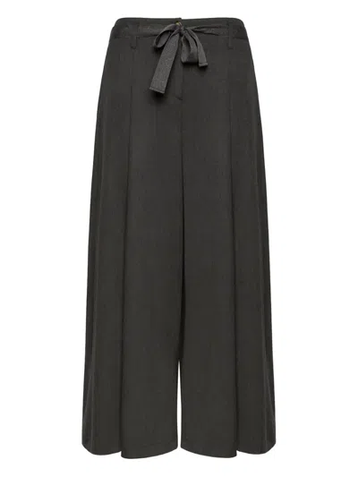 Elena Miro' Tie-waist Pleated Shorts In Black