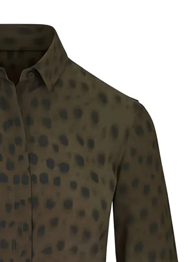 Akris Punto Leopard-print Silk Shirt In Brown