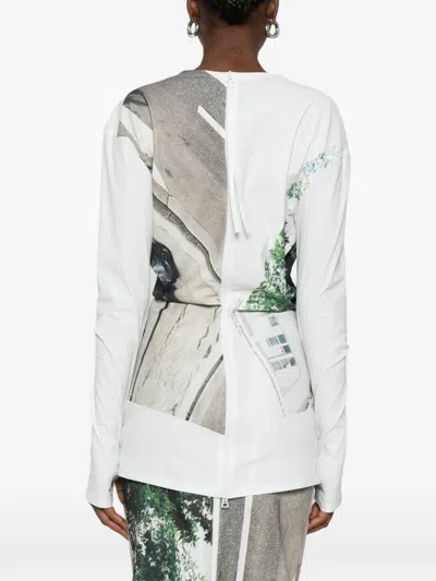 Issey Miyake Street View Graphic Print Top In Blue