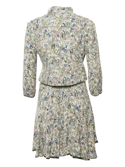 Pre-owned Zadig & Voltaire Printed Chiffon Mini Dress In White