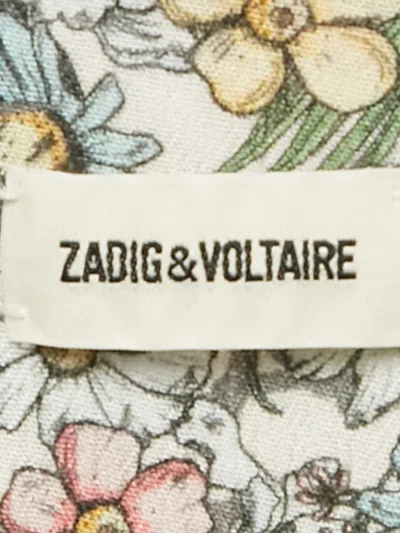 Pre-owned Zadig & Voltaire Printed Chiffon Mini Dress In White