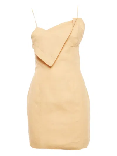 Pre-owned Jacquemus L'amour Mini Dress In Neutral