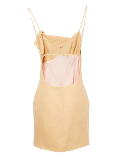 Pre-owned Jacquemus L'amour Mini Dress In Neutral