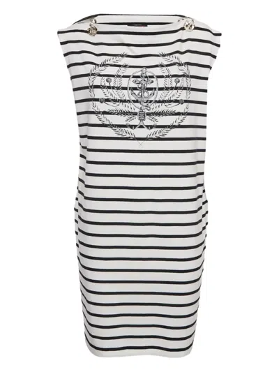 Pre-owned Louis Vuitton Nautical-stripe Dress In White