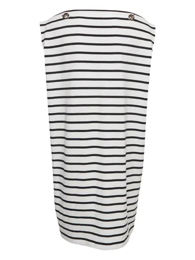 Pre-owned Louis Vuitton Nautical-stripe Dress In White