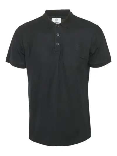 Pre-owned Burberry Logo-embroidered Polo Shirt In Black