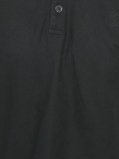Pre-owned Burberry Logo-embroidered Polo Shirt In Black