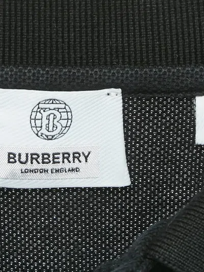 Pre-owned Burberry Logo-embroidered Polo Shirt In Black