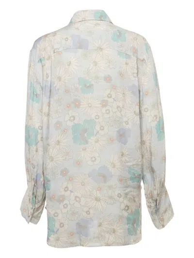 Pre-owned Sandro Floral-print Shirt In Blue