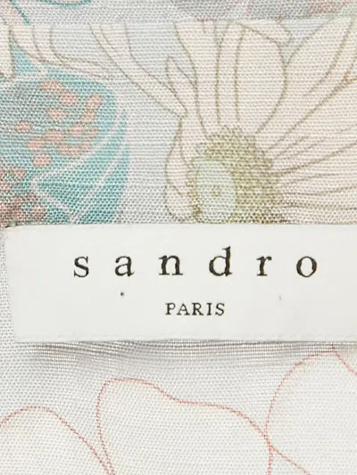 Pre-owned Sandro Floral-print Shirt In Blue