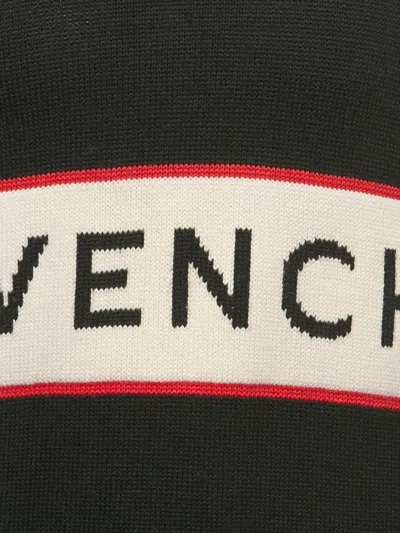 Pre-owned Givenchy Logo-intarsia Ribbed Sweater In Black