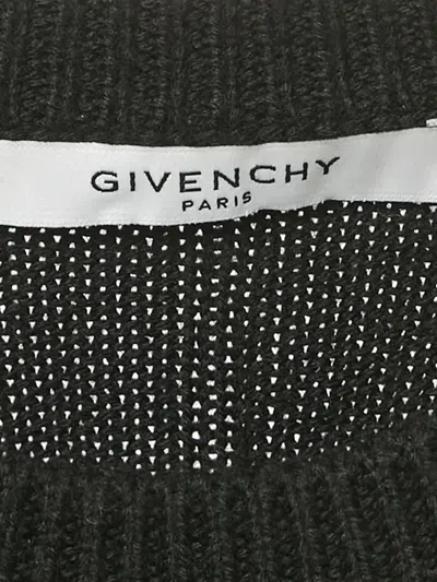 Pre-owned Givenchy Logo-intarsia Ribbed Sweater In Black