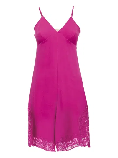 Pre-owned Maje Lace-trimmed Playsuit In Pink
