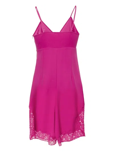 Pre-owned Maje Lace-trimmed Playsuit In Pink